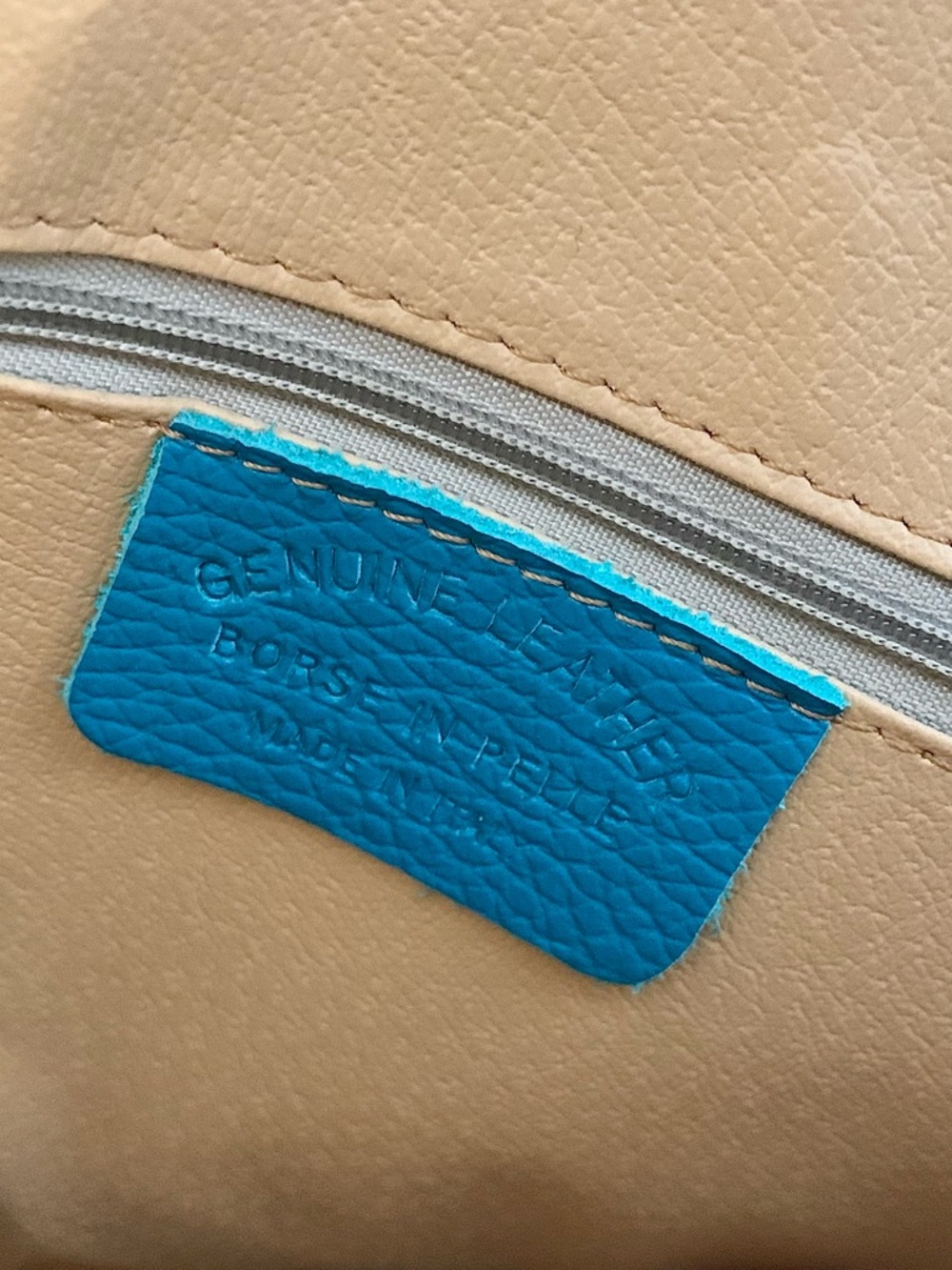Mila Blu Italian Croc Embossed Leather Satchel Shoulder Bag Turquoise Teal blue - Picture 5 of 14